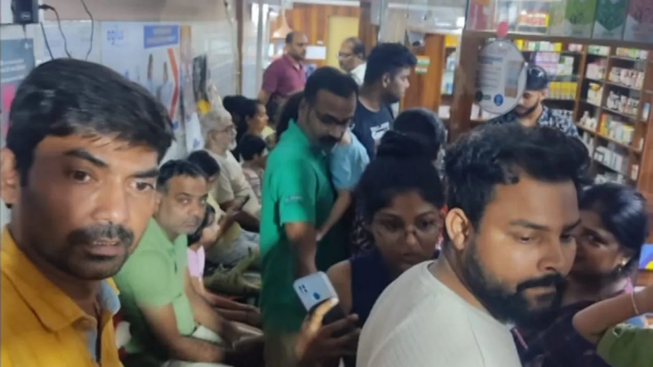 Residents at a hospital after they fell sick allegedly due to drinking polluted water, in Greater Noida, Tuesday, Sept. 3, 2024