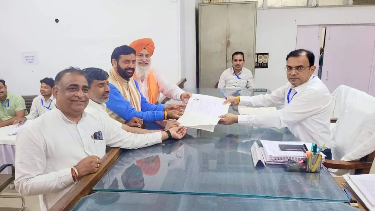 Haryana Chief Minister Nayab Singh Saini files nomination papers for the May 25 Karnal Assembly bypoll