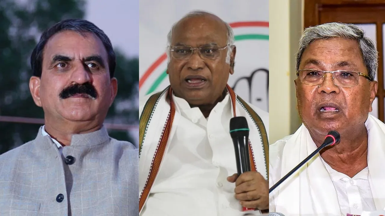 Sukhwinder Singh Sukhu Siddaramaiah Mallikarjun Kharge