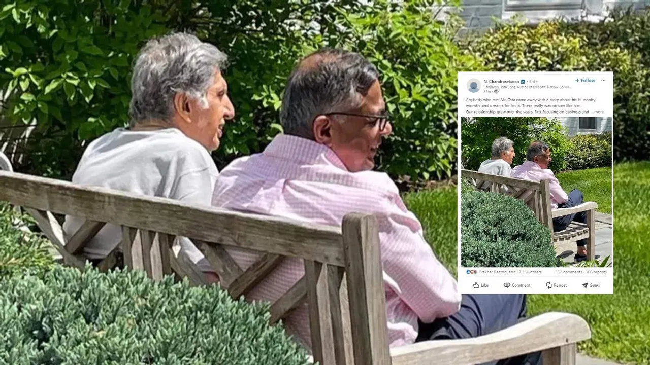 Late Ratan Tata and Tata Sons Chairman N Chandrasekaran