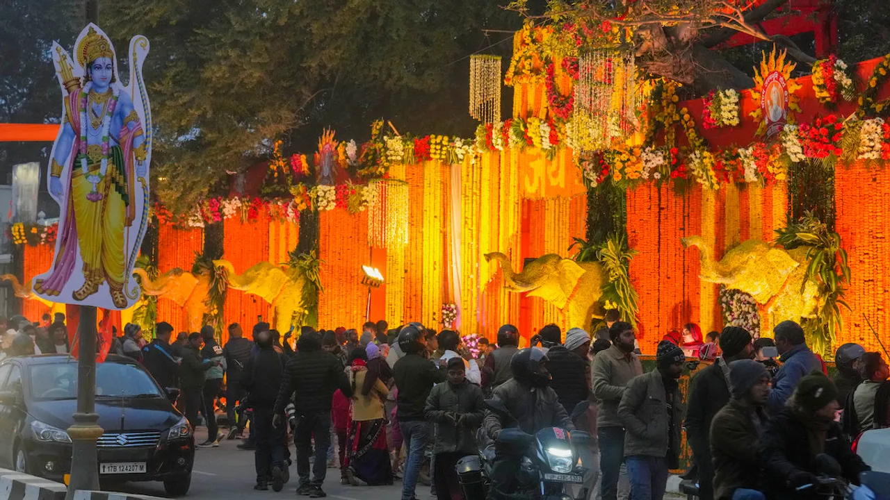 Preparations ahead of the consecration ceremony of Ram Mandir, in Ayodhya, Saturday, Jan. 20, 2024.