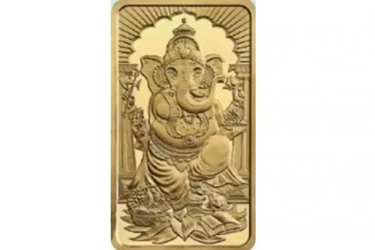 gold Ganesh bar for Ganesh Chaturthi