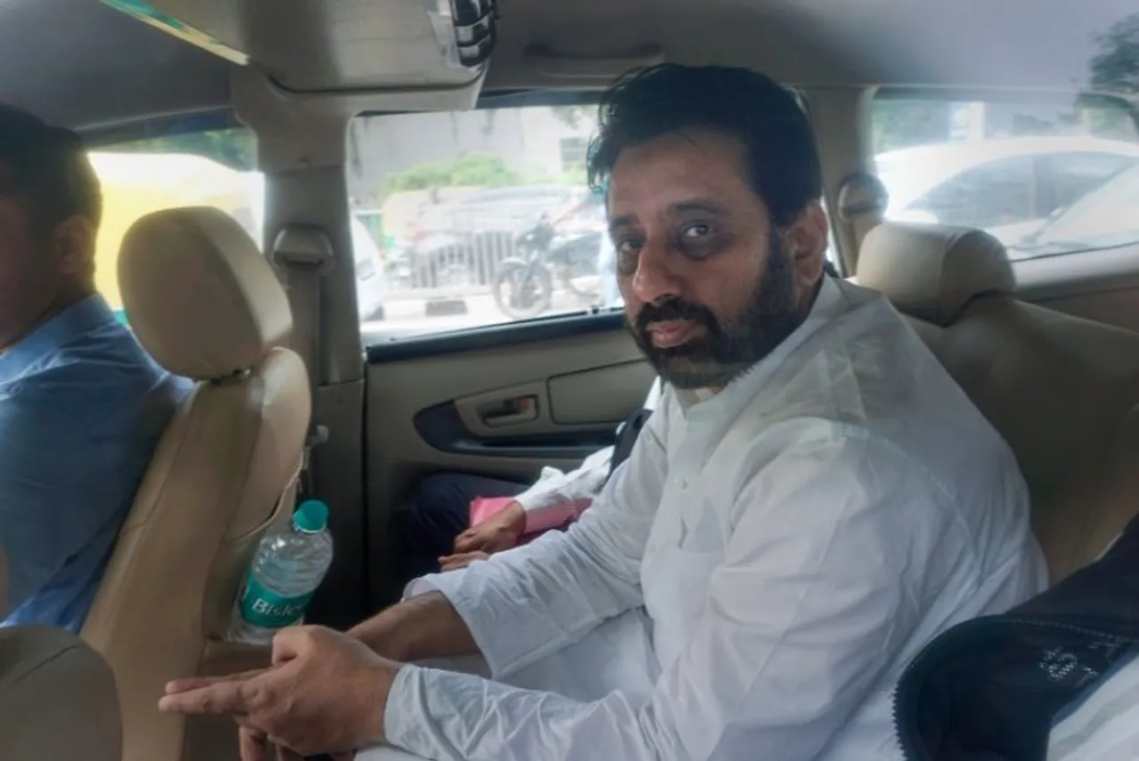 AAP MLA Amanatulah Khan being produced in court earlier on Monday