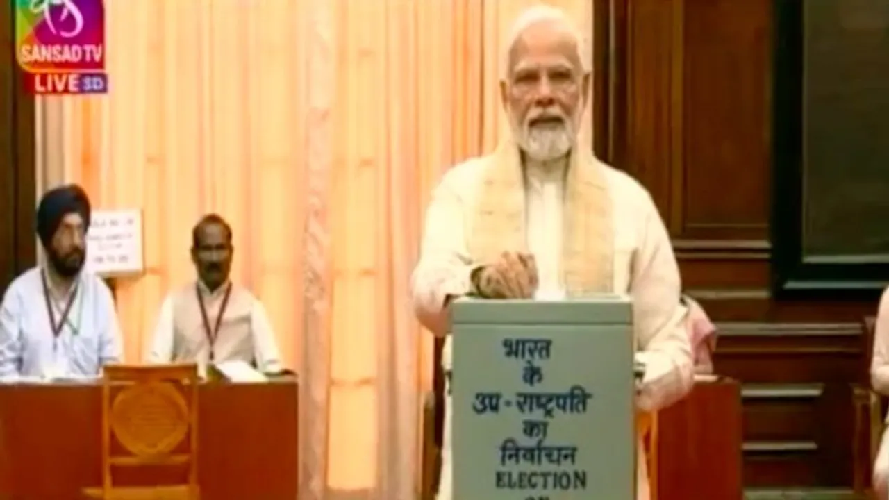PM Modi casts vote in Vice-President election