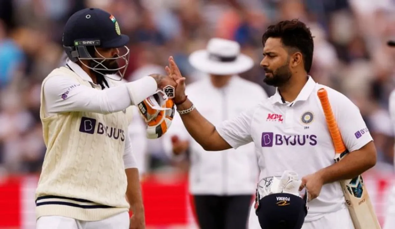 Ravindra Jadeja with Rishab Pant during Edgbaston test