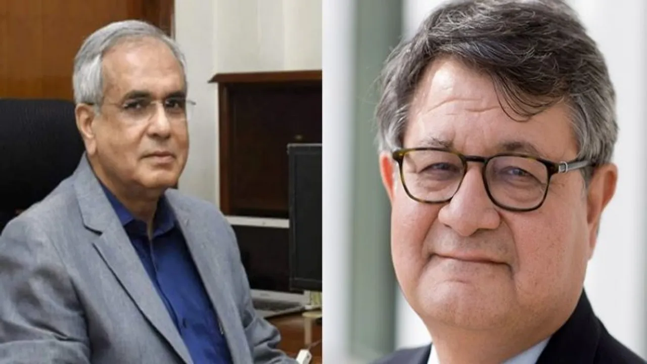 Outgoing Rajiv Kumar and upcoming NITI Aayog VC Suman Bery (File Photo) 
