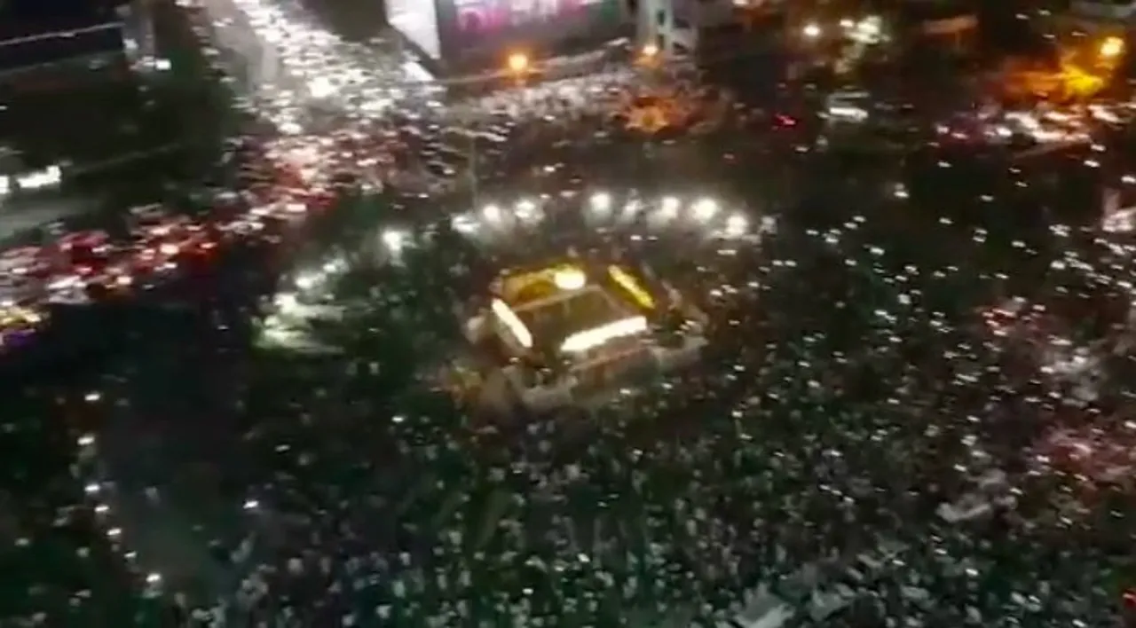 A still photo from huge revolt in Karachi