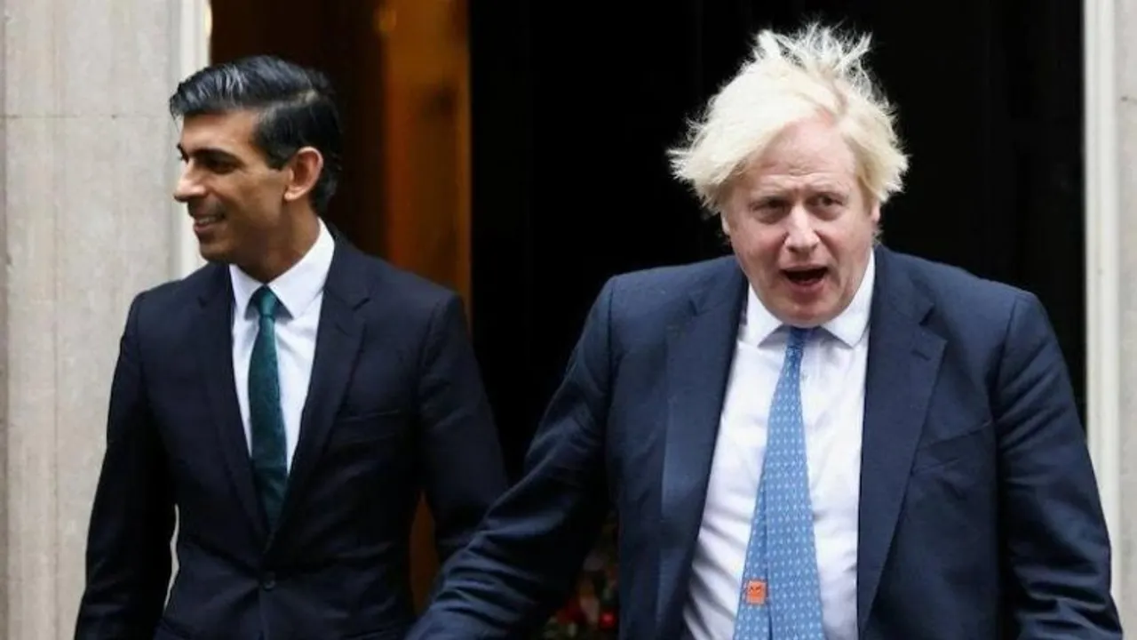 (Left) Rishi Sunak and Boris Johnson (Right)