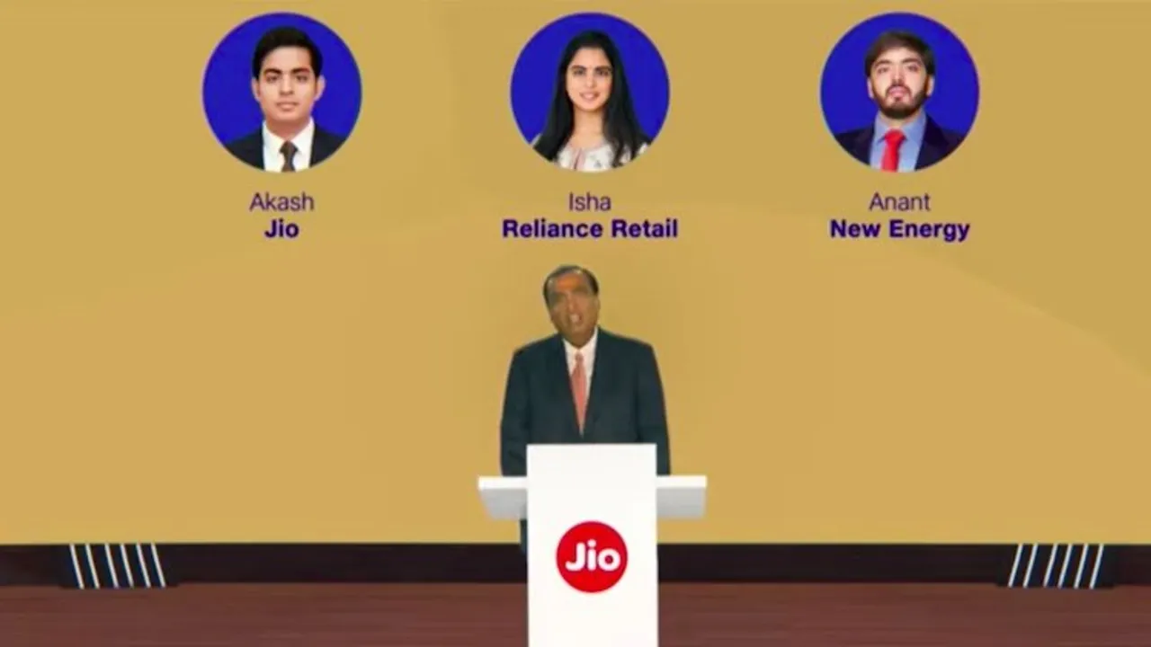 Mukesh Ambani addressing Reliance AGM
