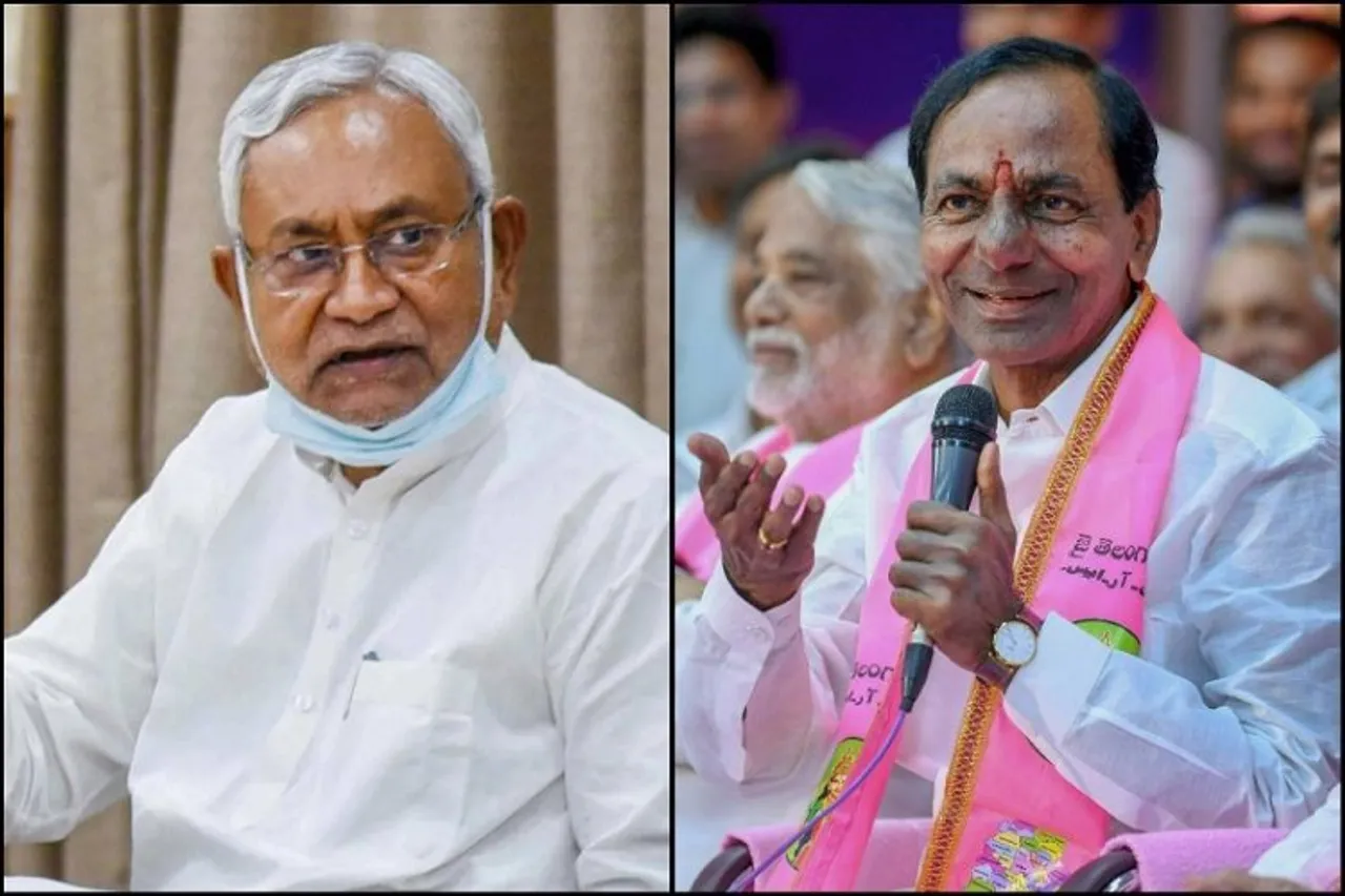 Nitish Kumar(Left); K Chandrashekar Rao (Right)