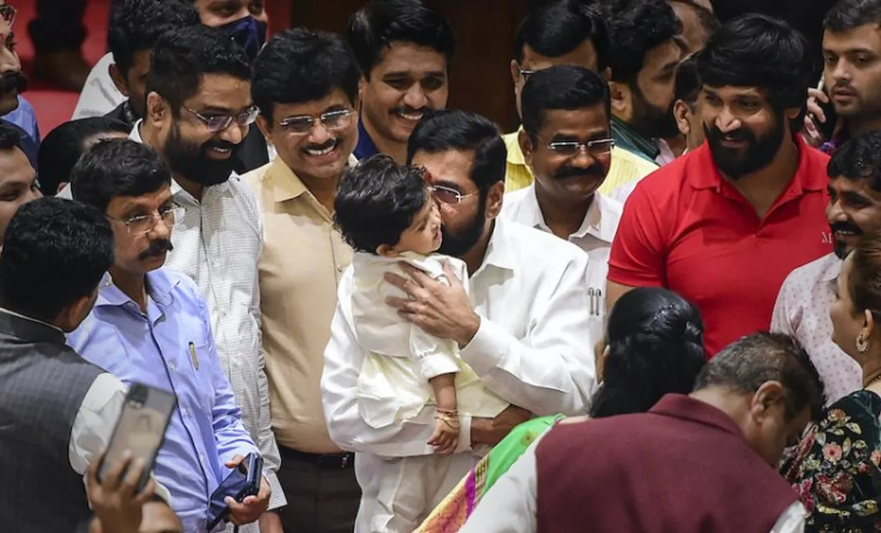 Maharashtra CM Eknath Shinde at the swearing-in ceremony