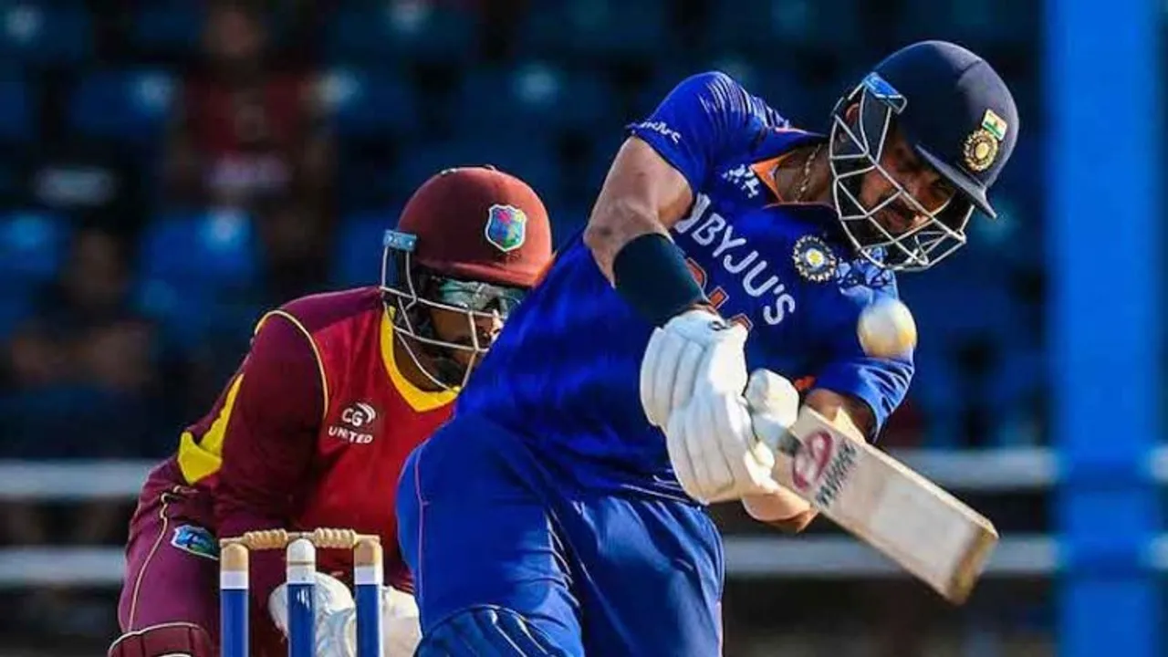  Axar Patel during his innings at 2nd ODI against West Indies