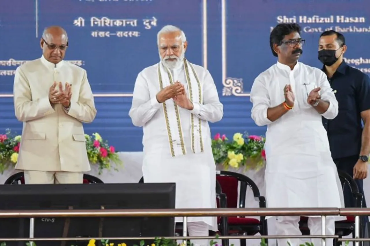  Prime Minister Narendra Modi unveiling projects worth Rs 16,800 cr in Deoghar, Jharkhand