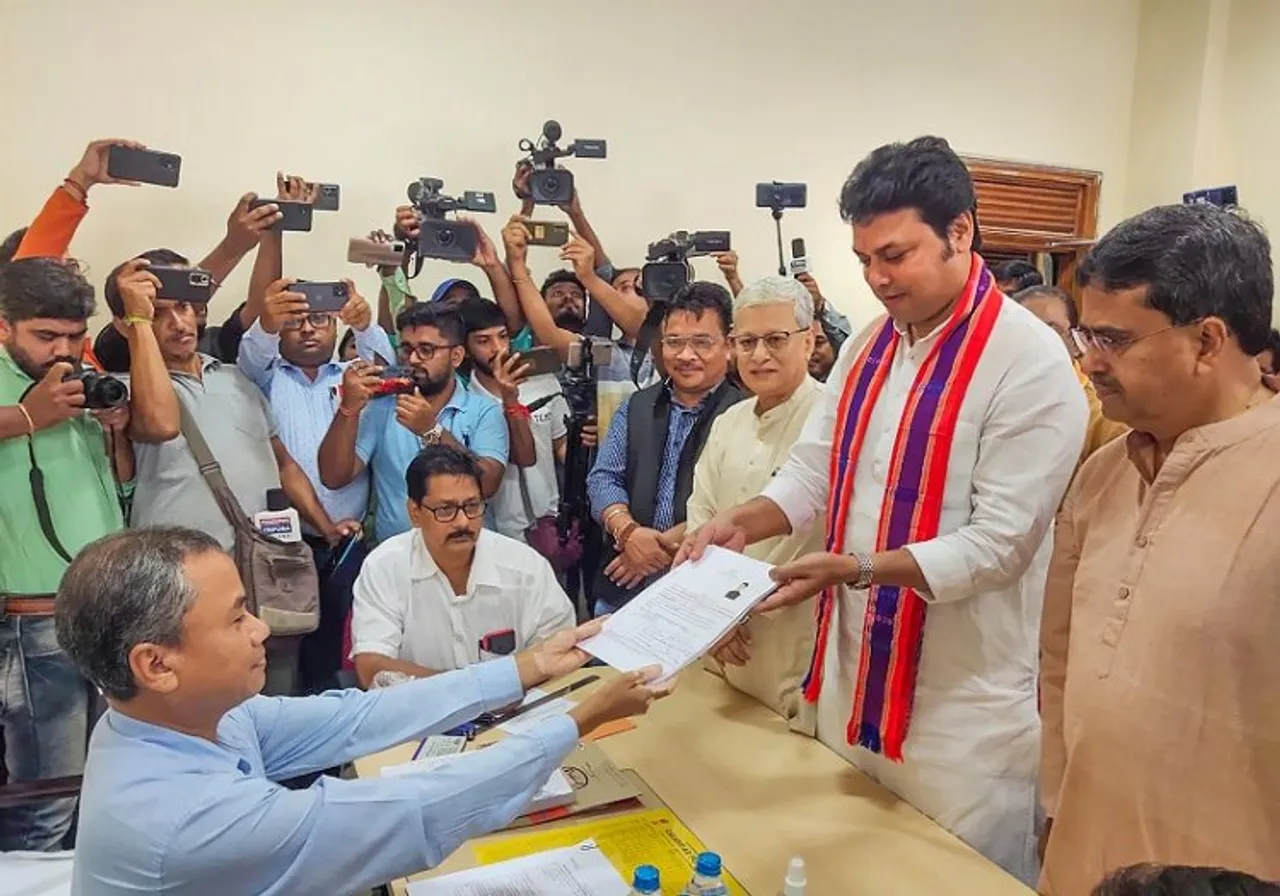 Biplab Kumar Deb files nomination for RS