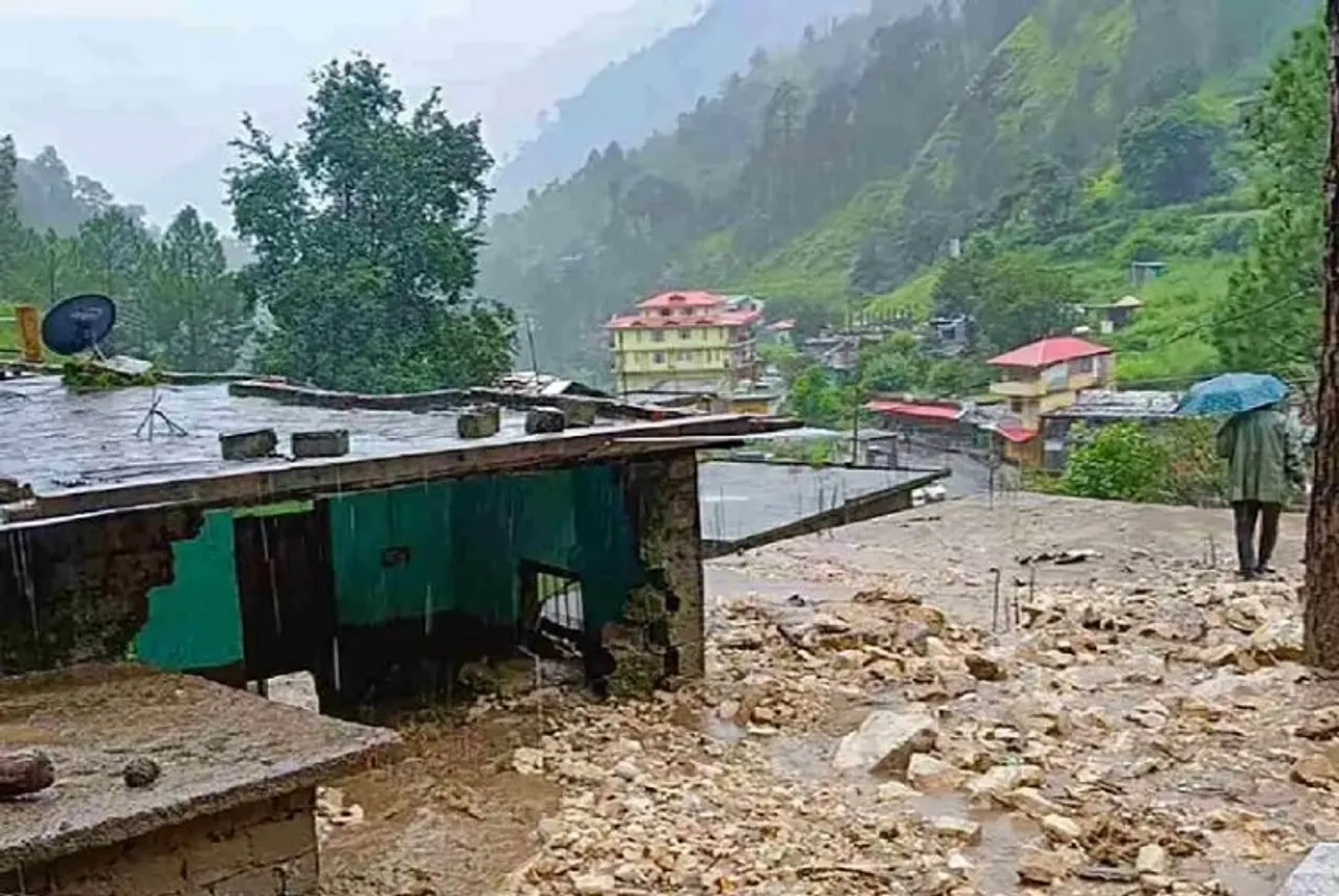Collapsed mud house