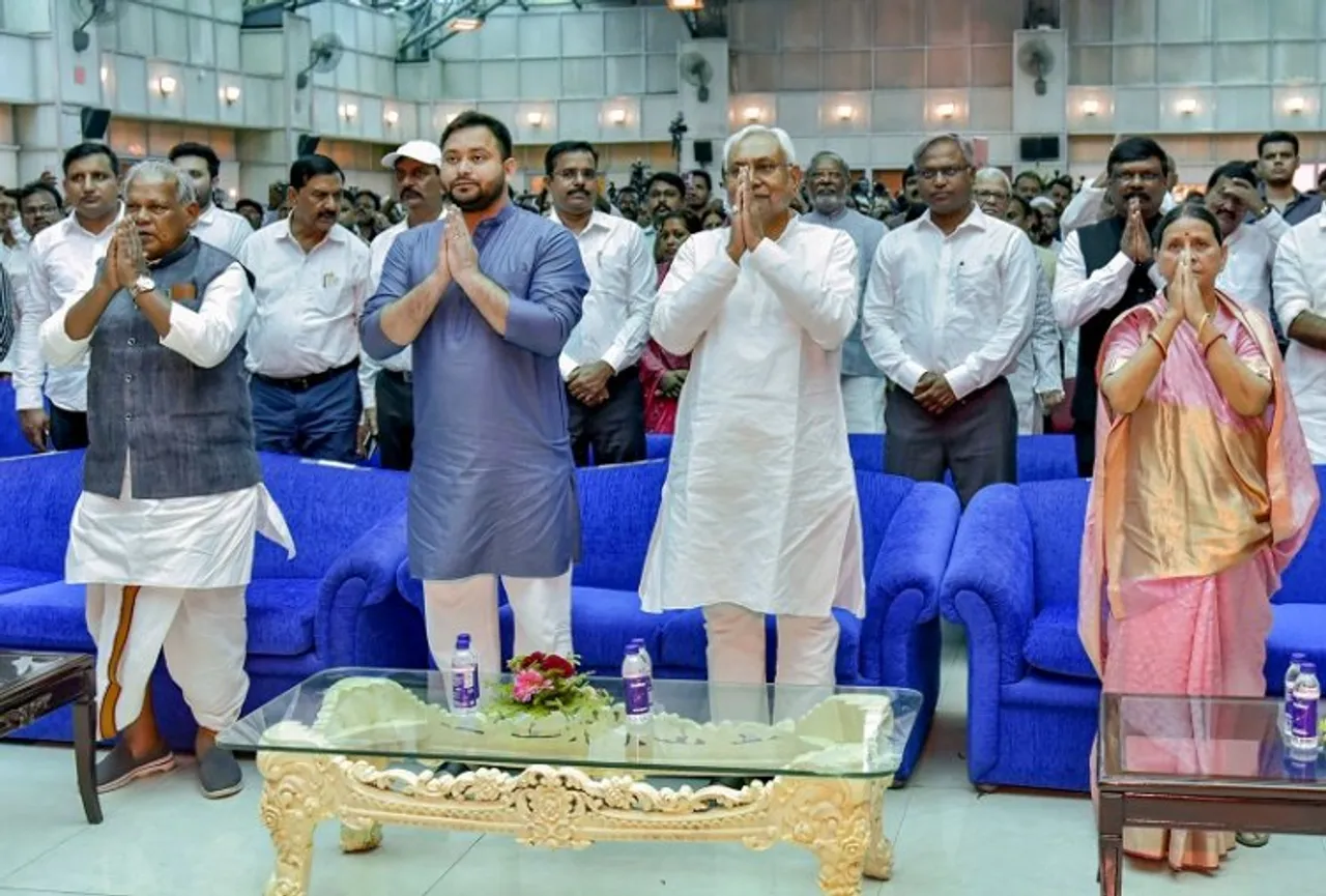 Bihar chief minister Nitish Kumar with Tejashwi Yadav (File photo)