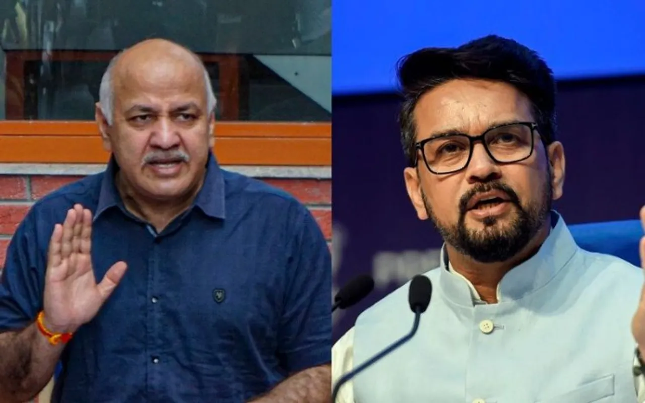Manish Sisodia (Left); Anurag Thakur (Right)