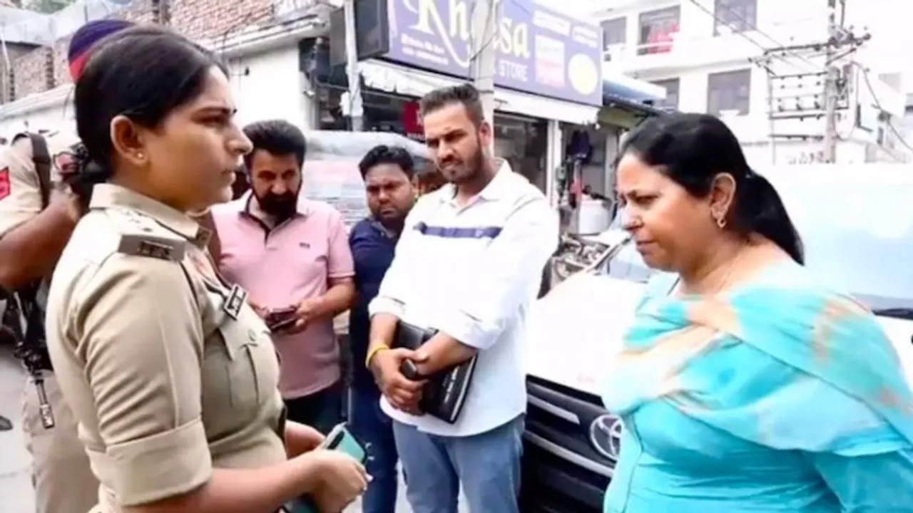 Ludhiana South MLA Rajinderpal Kaur Chhina reprimanding an IPS officer in full public view