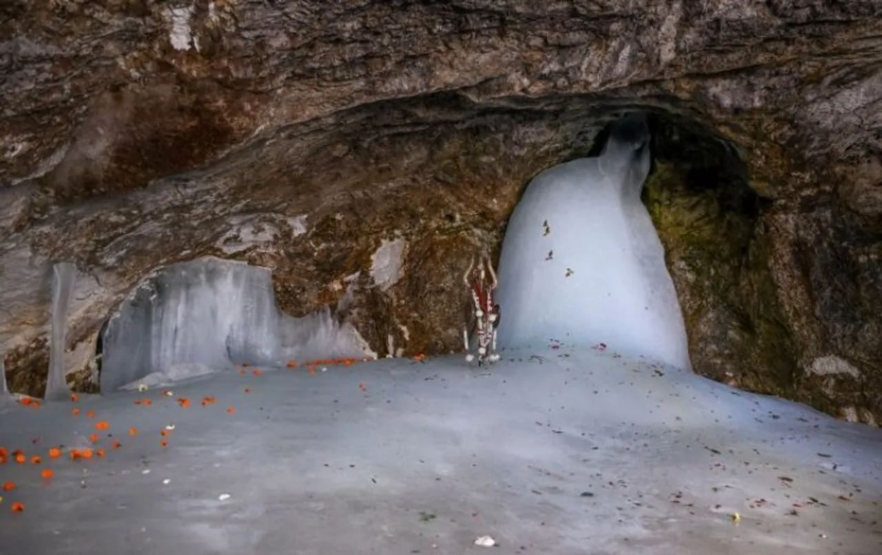  Holy cave shrine of Amarnath during Pratham Pooja in Anantnag district