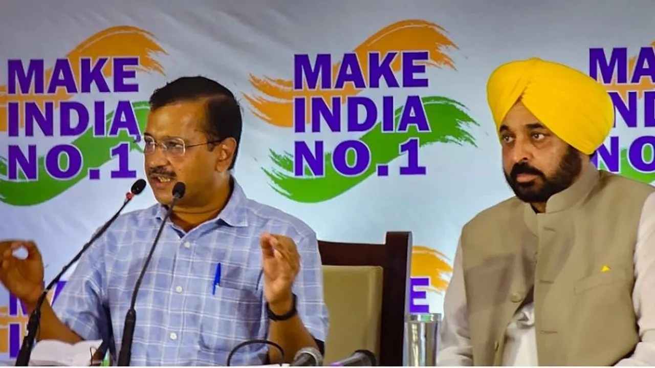 Arvind Kejriwal with Bhagwant Mann