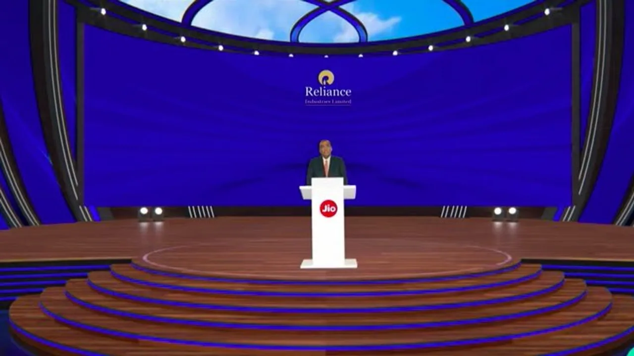 Mukesh Ambani addressing Reliance AGM