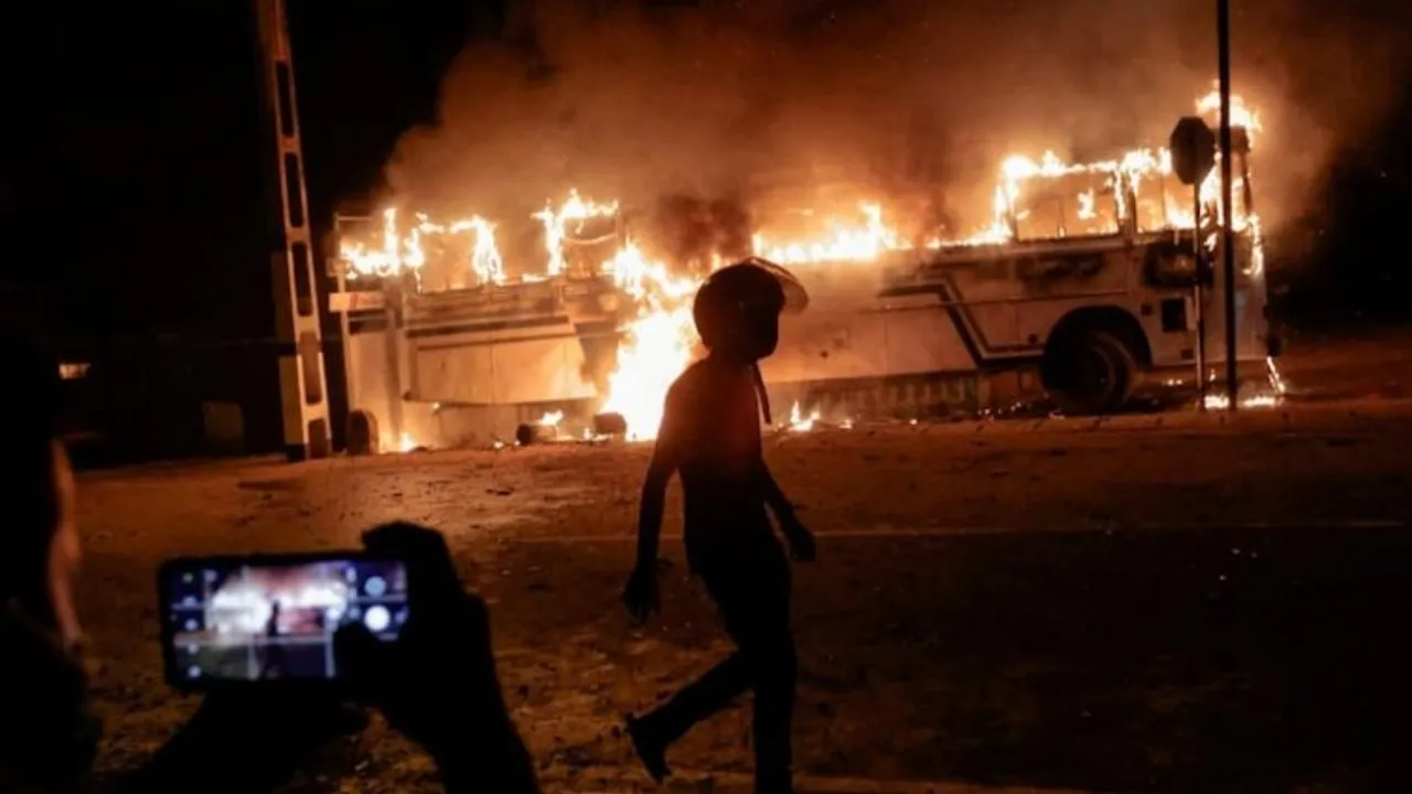 Visuals of voilent protests from Sri Lanka