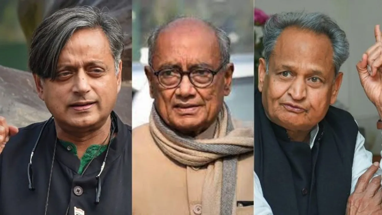 Shashi Tharoor (Left); Digvijaya Singh (Centre); & Ashok Gehlot (right)