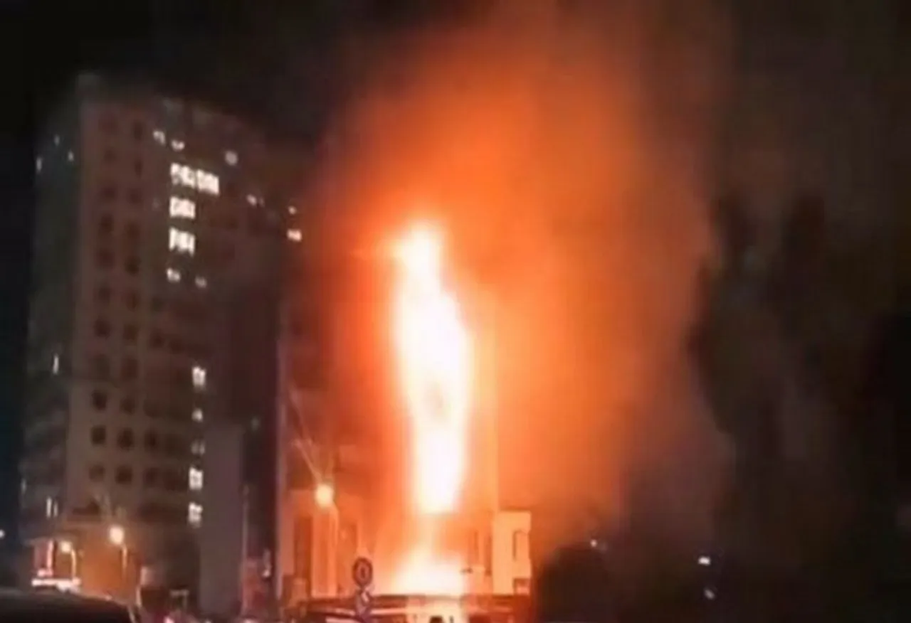 Massive fire near Chandni Chowk metro station in Delhi on Sunday night