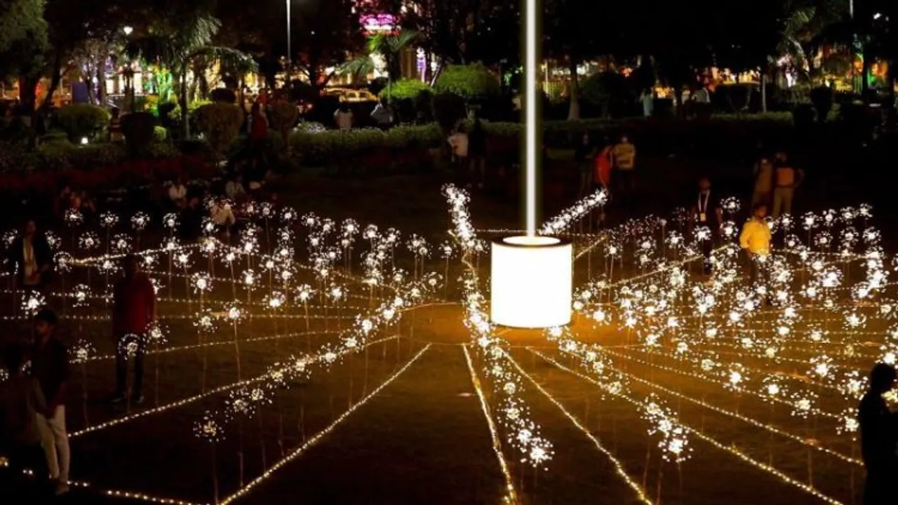 Digital Jyoti lit up at Central park in National capital as tribute to freedom fighters