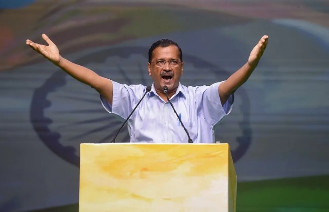Delhi Chief Minister Arvind Kejriwal at the launch of the campaign
