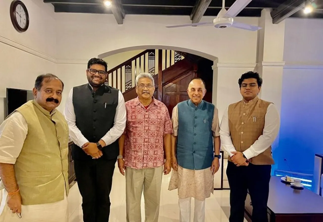 Former Rajya Sabha MP Subramanian Swamy with Former Sri Lankan President Gotabaya Rajapaksa