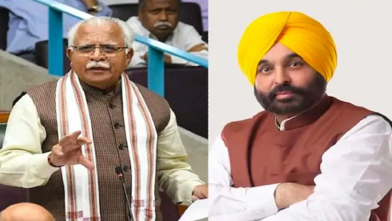 (Left) ML Khattar and Bhagwant Mann (Right)