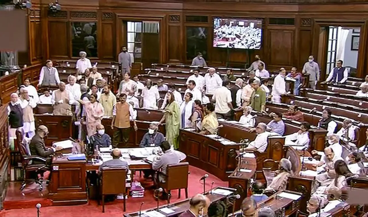 A still photo from Rajya Sabha