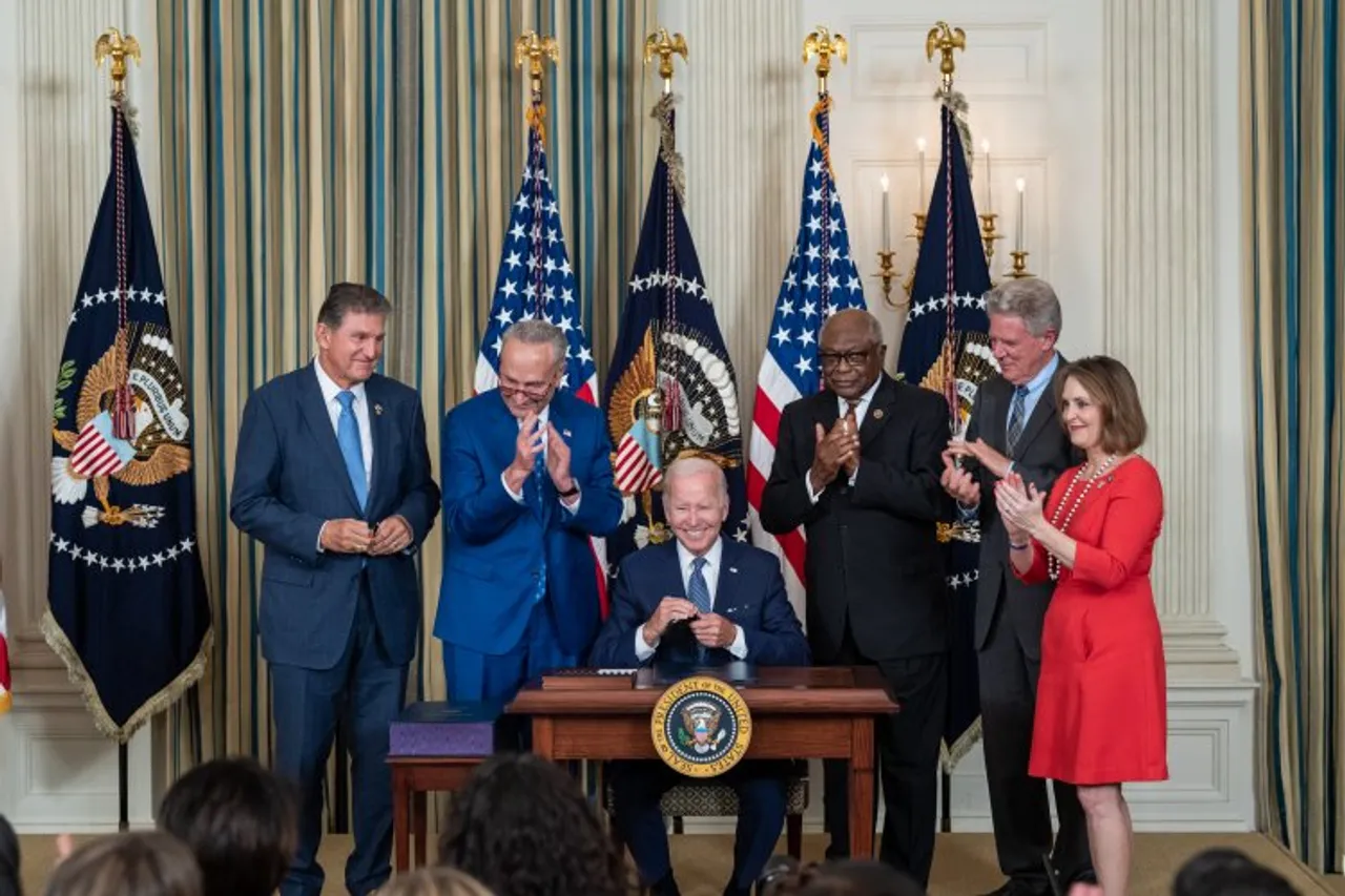  US President Joe Biden signing the Inflation Reduction Act which is now a law