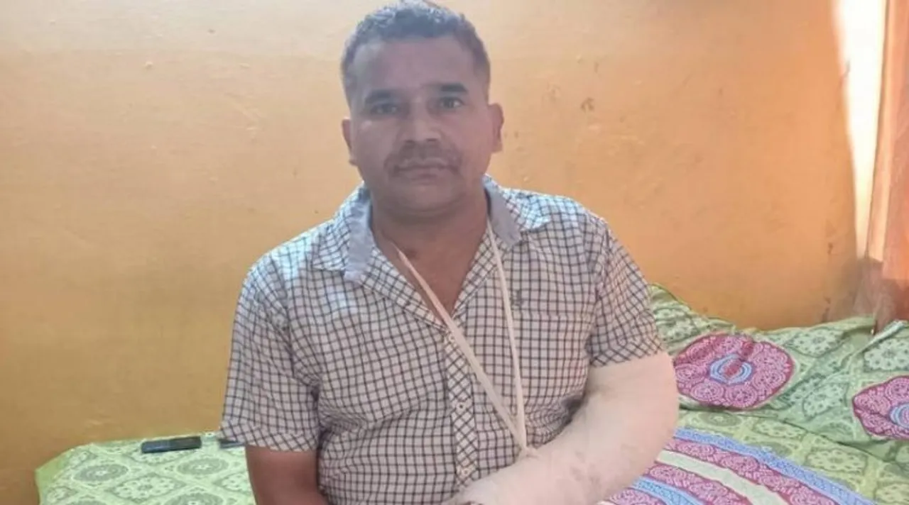 Sub Inspector Medhalal who sustained a bullet injury in the clashes in Jahangir Puri on Sunday