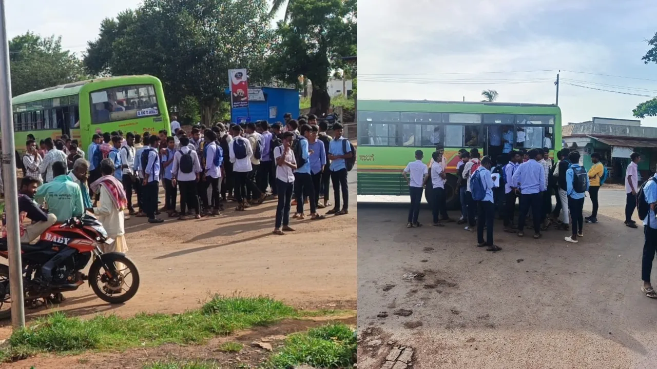 BADAMI BUS PROTEST