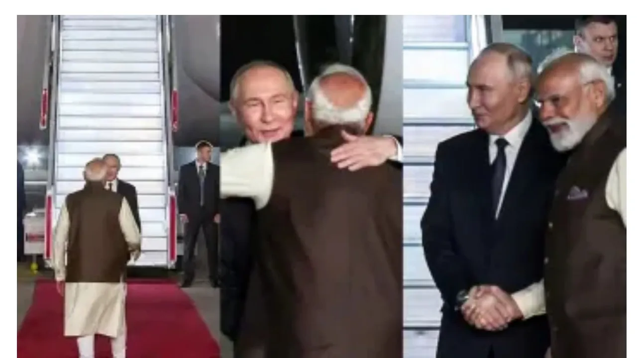 PUTIN ARRIVES IN INDIA AND MODI WELCOME