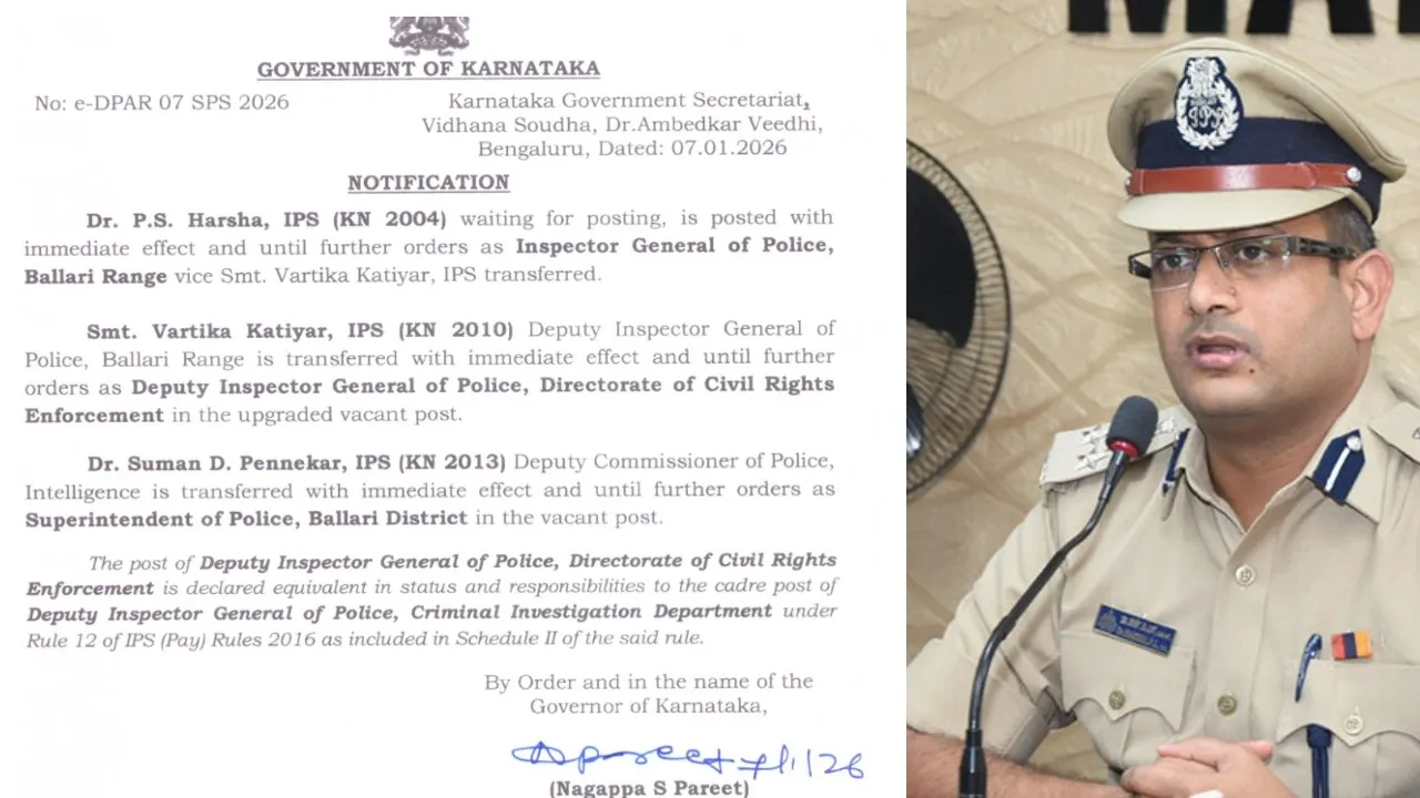 BALLARY NEW IGP AND SP APPOINTMENT