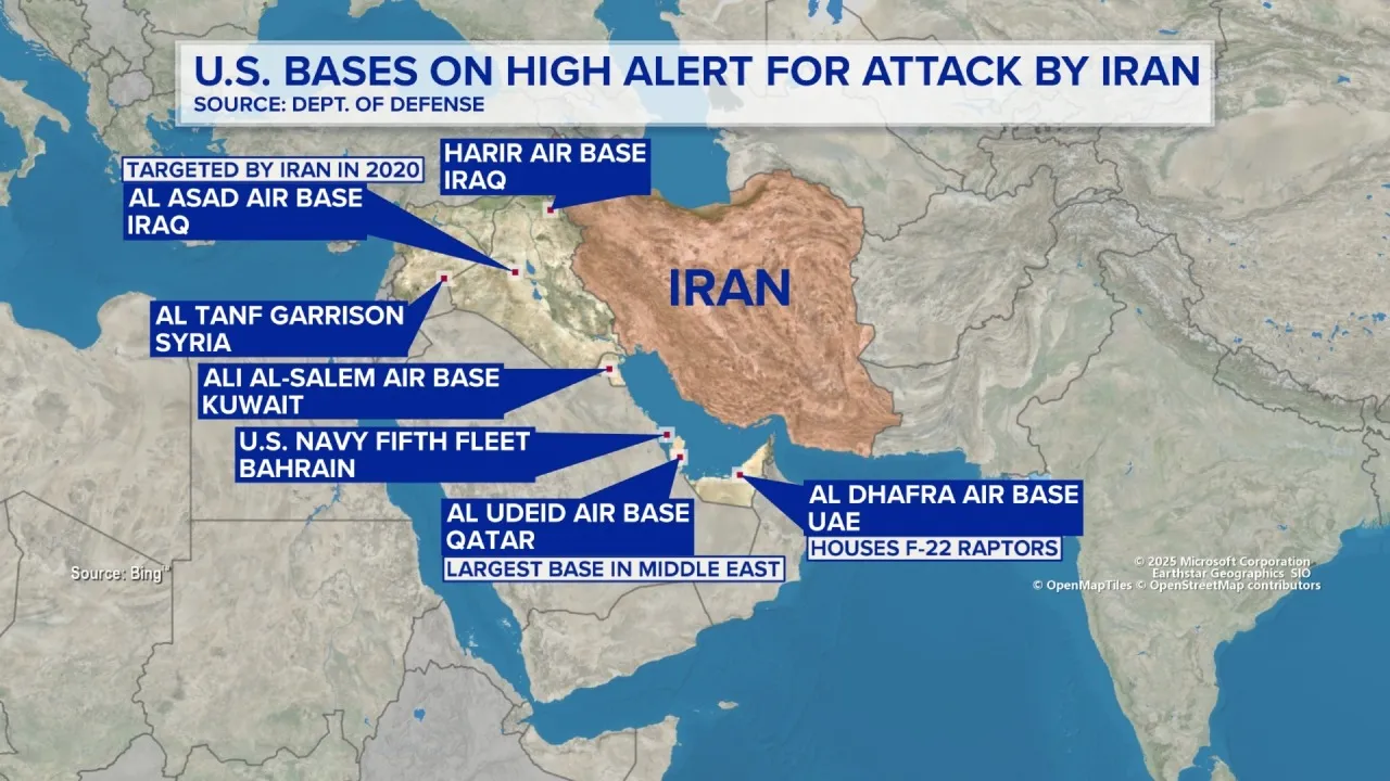 iran counter attack on USA AIR BASES