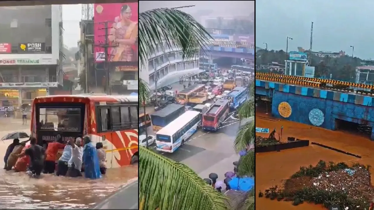ಕರುನಾಡಿನ ಕೆಲವೆಡೆ ಮಳೆಯ ಅಬ್ಬರ; 100ಕ್ಕೂ ಹೆಚ್ಚು ಮನೆಗಳು ಜಲಾವೃತ, ಈಜುಕೊಳದಂತಾದ ಪಂಪ್​ವೆಲ್​