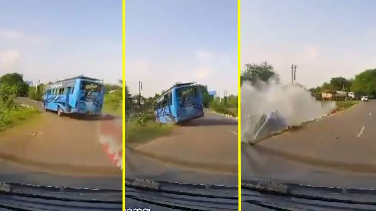 ರಸ್ತೆಯಿಂದ ಸೀದಾ ನದಿಗೆ ಜಾರಿದ ಬಸ್.. 25 ಪ್ರಯಾಣಿಕರಿಗೆ ಆಪತ್ತು! ಭಯಾನಕ ವಿಡಿಯೋ ನೋಡಿ
