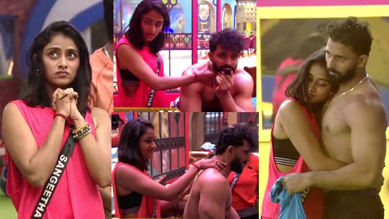 BBK10: ಕಾರ್ತಿಕ್​ ಬೆನ್ನಿಗೆ ಆಯಿಲ್​ ಮಸಾಜ್​ ಮಾಡಿದ ಸಂಗೀತಾ ಶೃಂಗೇರಿ.. ಟಾಸ್ಕ್​ ಸೋತರು ಹೃದಯ ಗೆದ್ದರೇ?