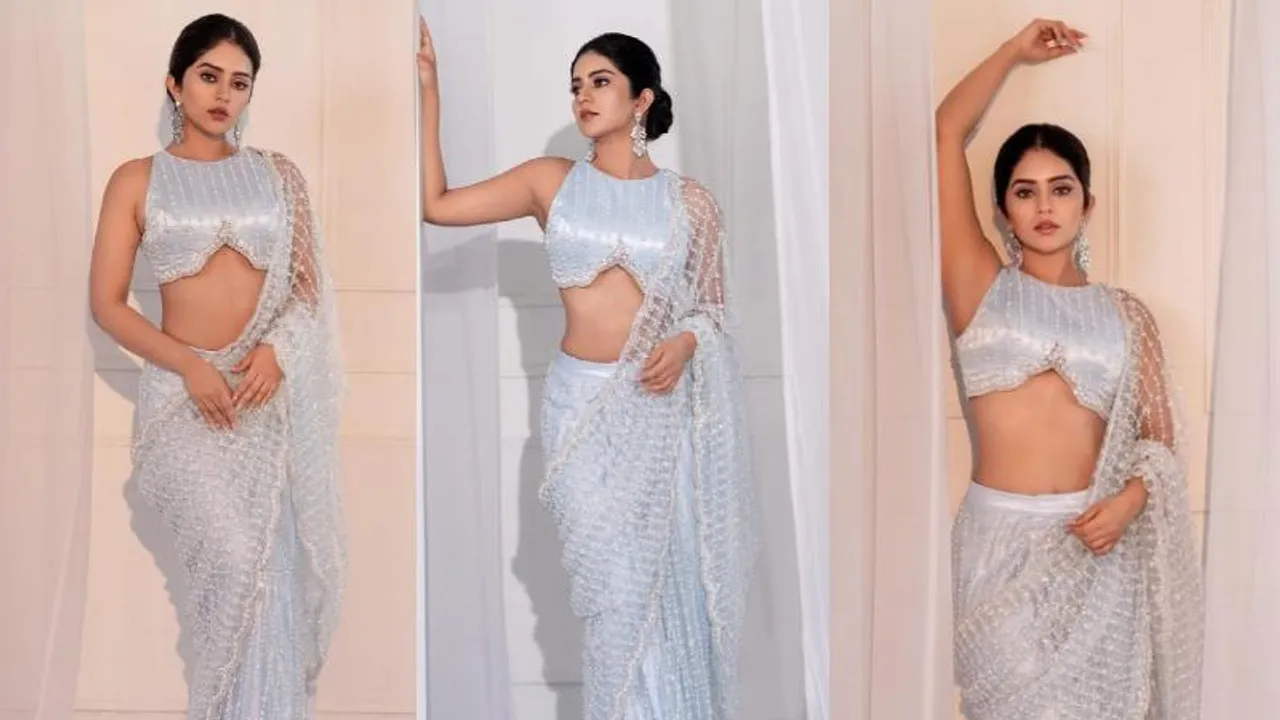 ಬಿಳಿ ಬಣ್ಣದ ಸೀರೆಯಲ್ಲಿ ಅಪ್ಸರೆಯಾದ ನಟಿ ಮೇಘಾ ಶೆಟ್ಟಿ; ಫ್ಯಾನ್ಸ್​ ಕೊಟ್ಟ ಟೈಟಲ್ಸ್ ಗೊತ್ತಾ?