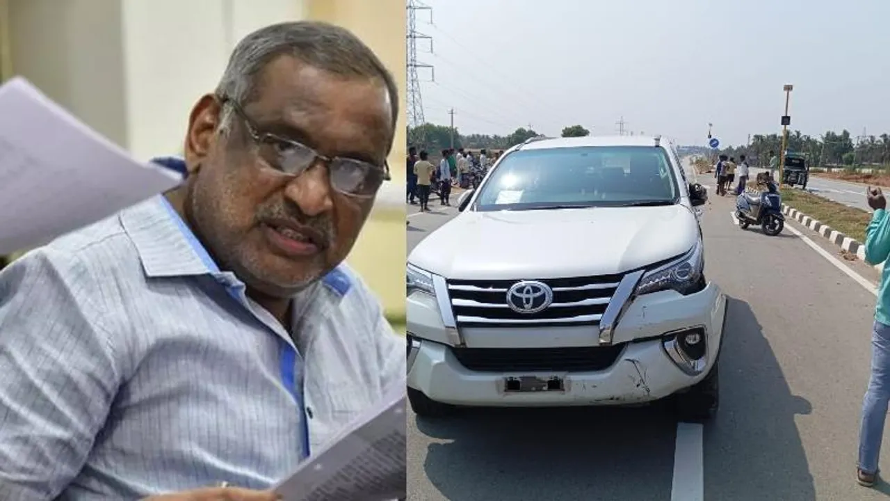 ಮಾಜಿ ಸಚಿವ ಜೆಸಿ ಮಾಧುಸ್ವಾಮಿ ಪ್ರಯಾಣಿಸುತ್ತಿದ್ದ ಕಾರು ಅಪಘಾತ