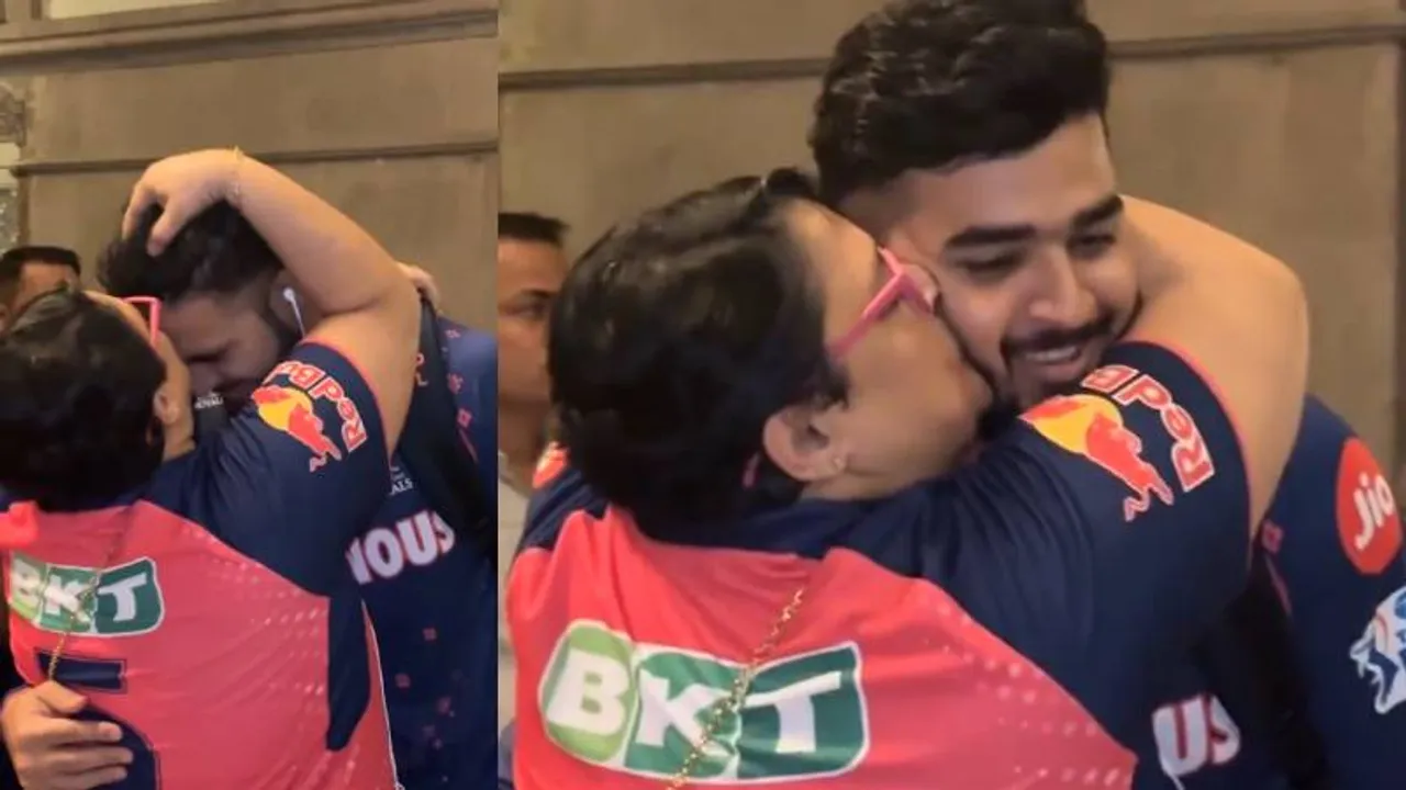 ಅರ್ಧ ಶತಕ ಬಾರಿಸಿದ ಮಗ ರಿಯಾನ್​ ಪರಾಗ್​.. ಓಡಿ ಹೋಗಿ ಅಪ್ಪಿಕೊಂಡು ಮುತ್ತಿಟ್ಟ ತಾಯಿ