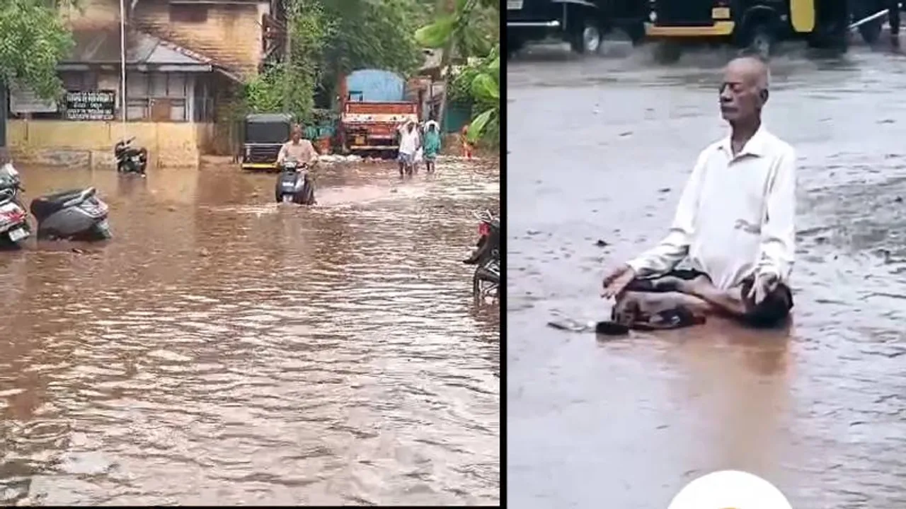 ನಡುರಸ್ತೆಯಲ್ಲೇ ತಪಸ್ಸಿಗೆ ಕುಳಿತ ವ್ಯಕ್ತಿ! ಹೊಳೆಯಂತಾದ  ರೋಡ್​, ಮನೆಗೆ ನುಗ್ಗಿದ ನೀರು, ಹೊಲಗಳು ಜಲಾವೃತ