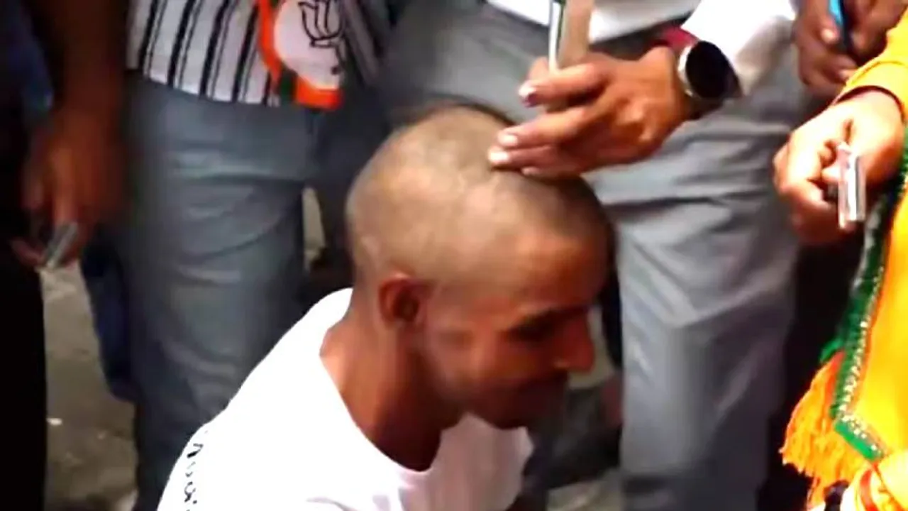 VIDEO: ಹುಸಿಯಾದ AAP ನಾಯಕನ ಪ್ರತಿಜ್ಞೆ! BJP ಕಾರ್ಯಕರ್ತರಿಂದ ತಲೆ ಬೋಳಿಸಿಕೊಂಡ ವ್ಯಕ್ತಿ 