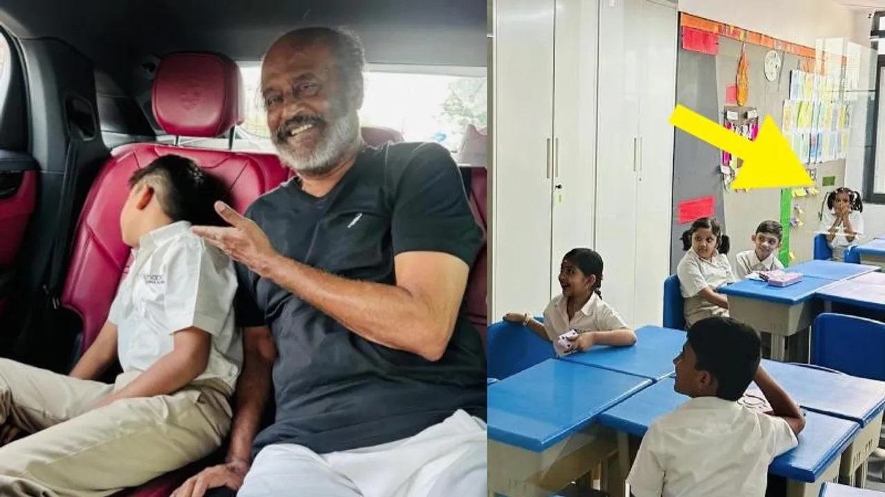 ಸೂಪರ್‌ಸ್ಟಾರ್​​ನನ್ನೇ ಶಾಲೆಗೆ ಕರೆದುಕೊಂಡು ಹೋದ ಮೊಮ್ಮಗ; ತಲೈವಾನನ್ನು ನೋಡಿ ಪುಟಾಣಿ ಫುಲ್ ಶಾಕ್​