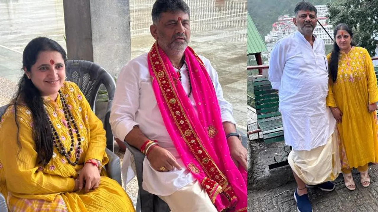 ಪತ್ನಿ ಸಮೇತ ಶ್ರೀವೈಷ್ಣೋದೇವಿ ದರ್ಶನ ಪಡೆದ ಡಿಕೆಶಿ.. ಆಪತ್ಕಾಲದಲ್ಲಿ ಶಕ್ತಿದೇವಿಯ ಮೊರೆ ಹೋದ್ರಾ ಡಿಸಿಎಂ?