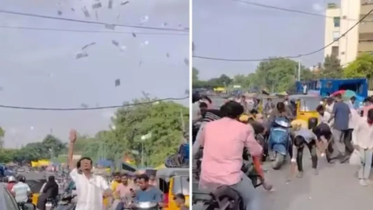 ನಡು ರಸ್ತೆಯಲ್ಲಿ ಕಂತೆ ಕಂತೆ ನೋಟುಗಳ ಸುರಿಮಳೆಗೈದ ಖ್ಯಾತ ಯೂಟ್ಯೂಬರ್ -Video